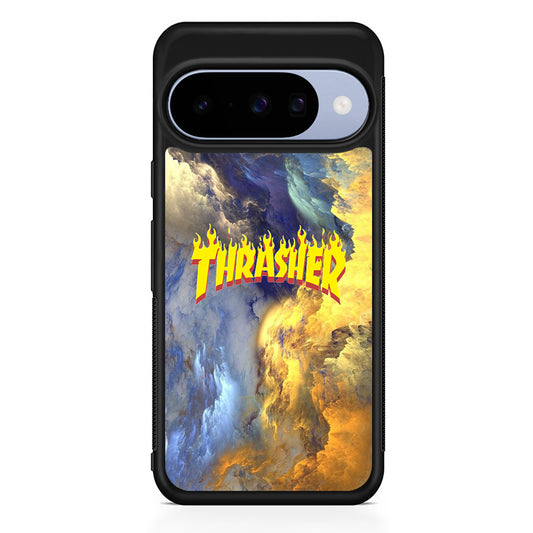 Thrasher Golden Smoke Google Pixel 10 Case | Google Pixel 10 Rubber Protective Case