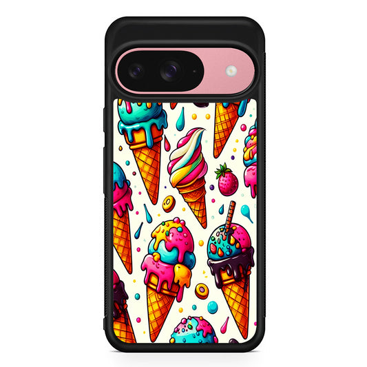 Ice Creams with Different Flavors Google Pixel 9 Case | Google Pixel 9 Protective Rubber Case