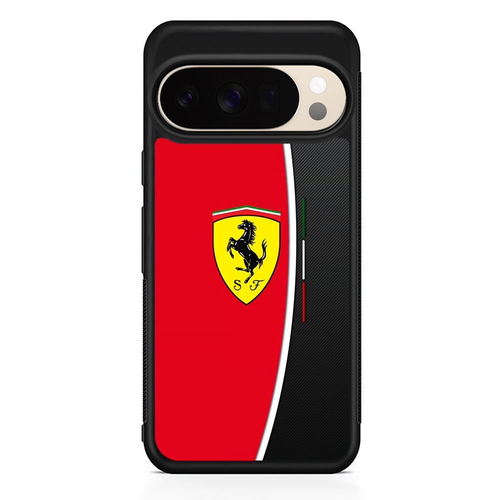 Ferrari Emblem Black Red Google Pixel 10 Pro XL Case | Slim Google Pixel 10 Pro XL Protective Case
