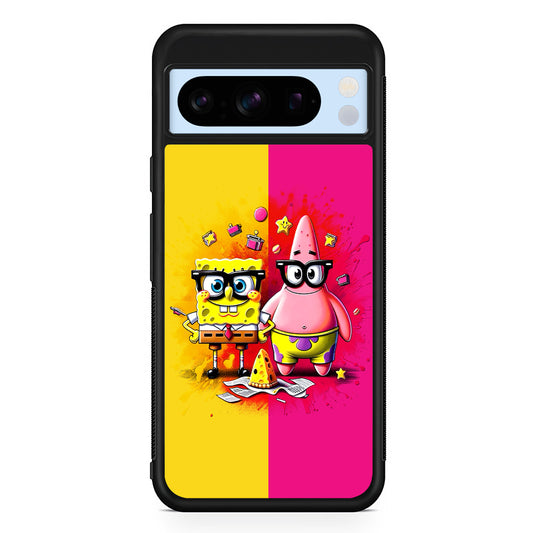 Spongebob and Patrick Yellow Pink Google Pixel 8 Pro Case | Slim Rubber Case for Google Pixel 8 Pro
