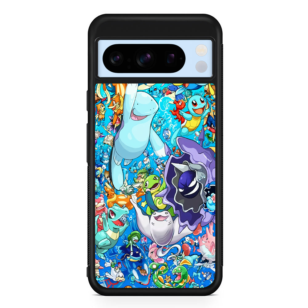 Pokemon Water Google Pixel 8 Pro Case | Slim Rubber Case for Google Pixel 8 Pro
