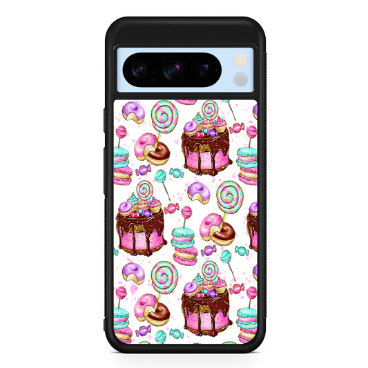 Delicious Donuts Cakes Candy Google Pixel 8 Pro Case | Slim Rubber Case for Google Pixel 8 Pro