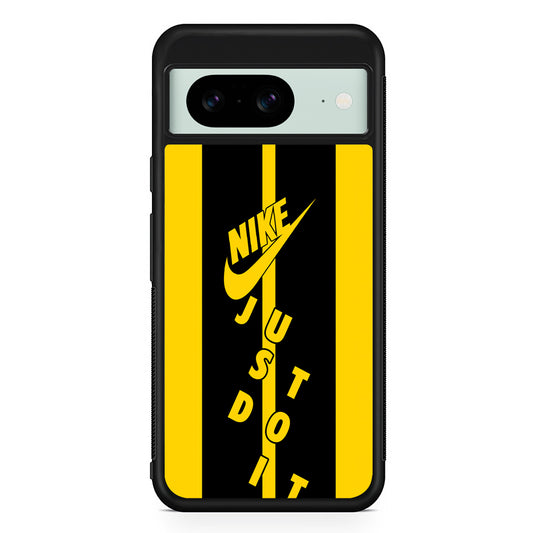 Nike Yellow Stripe Just Do It Google Pixel 8 Case | Slim Rubber Case for Google Pixel 8