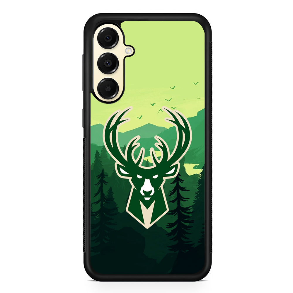 NBA Milwaukee Bucks Forest Samsung Galaxy A16 Case | Slim Rubber Samsung Galaxy A16 Case