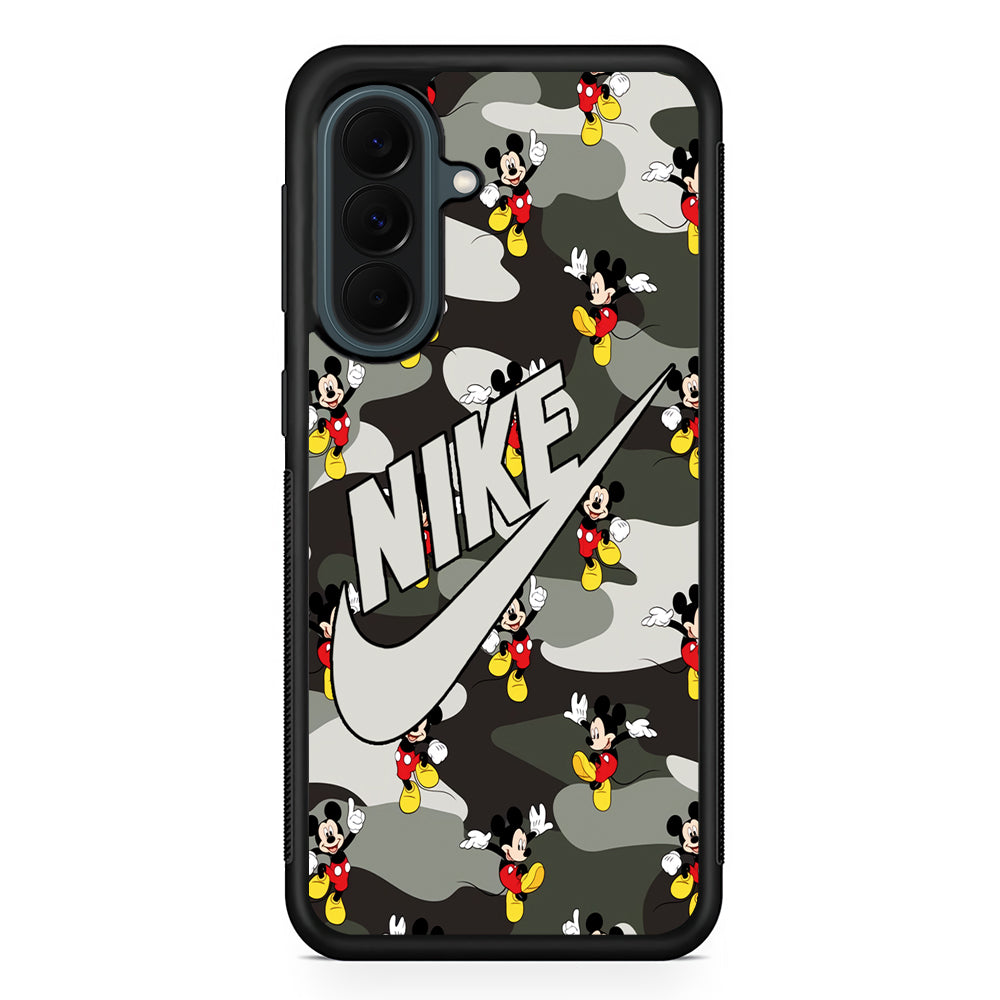 Nike Mickey Camo Samsung Galaxy A37 Case | Samsung Galaxy A37 Rubber Phone Case