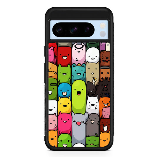 Monster Cute Cartoon Doodle Google Pixel 8 Pro Case | Slim Rubber Case for Google Pixel 8 Pro