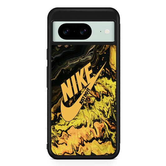 Nike Marble Yellow Liquid Google Pixel 8 Case | Slim Rubber Case for Google Pixel 8