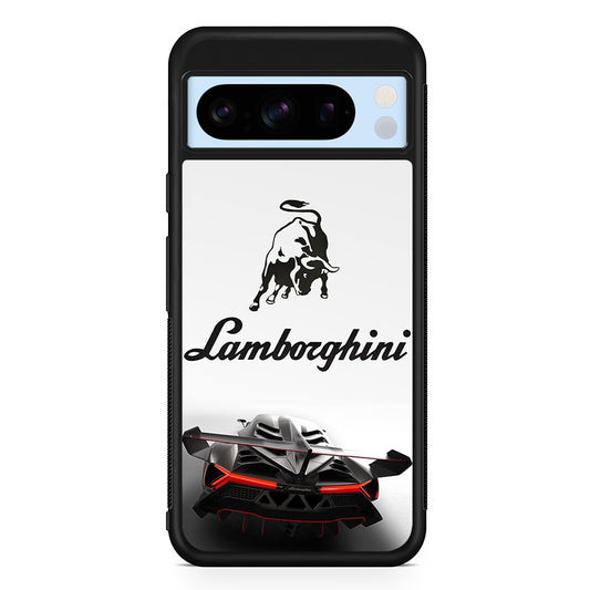 Lamborghini White Logo Car Google Pixel 8 Pro Case | Slim Protective Cover