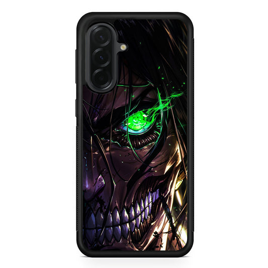 Attack on Titan Eren Face Samsung Galaxy A36 Case | Protective Rubber Cover