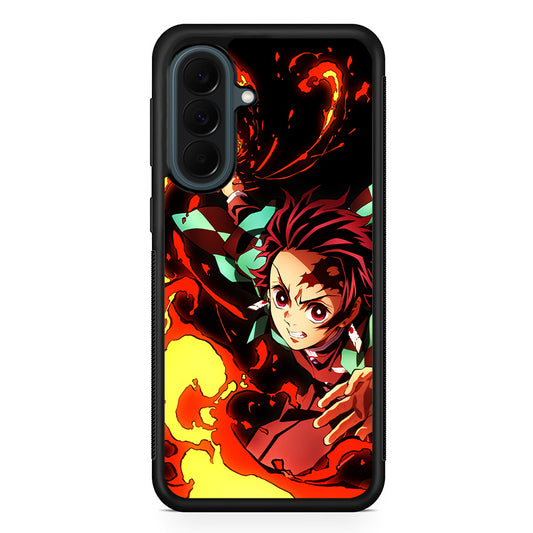 Demon Slayer Tanjiro Battle Mode Samsung Galaxy A37 Case | Samsung Galaxy A37 Rubber Phone Case