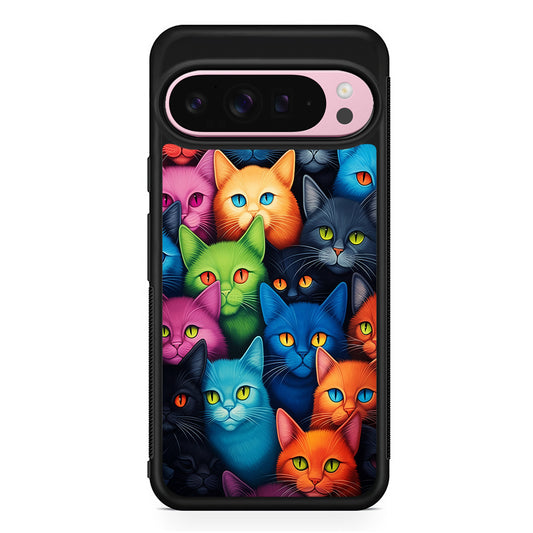 Collection of Colorful Cats Google Pixel 9 Pro XL Case | Protective Cover