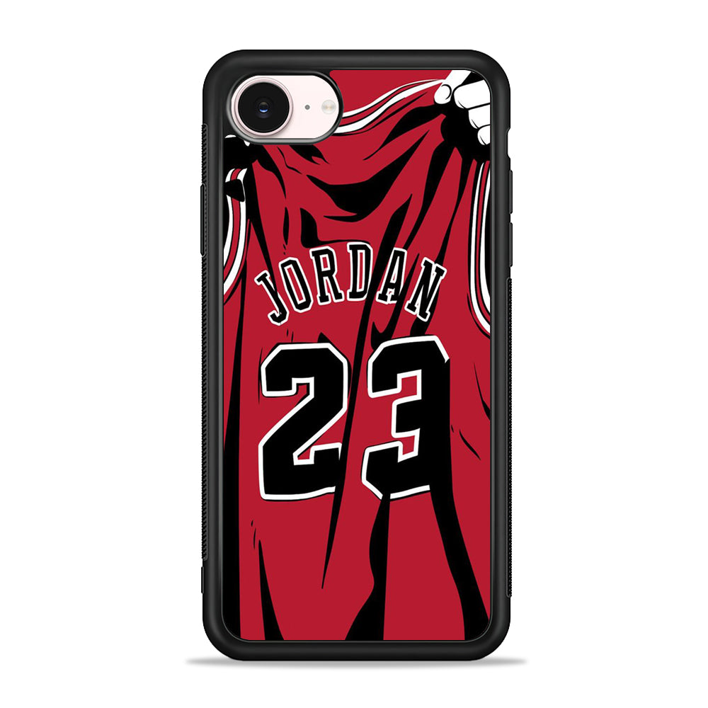 Jordan Red Basket Jersey iPhone 17e Case - Silicone Case
