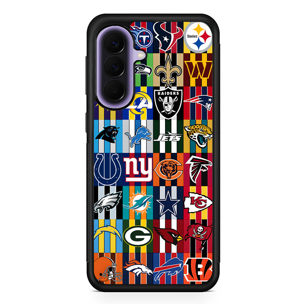 All NFL Football Logo Samsung Galaxy A57 Case | Slim Samsung Galaxy A57 Rubber Case