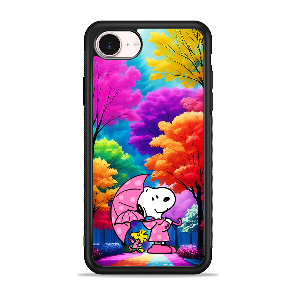 Snoopy and Woodstock in the Forest iPhone 17e Case - Silicone Case