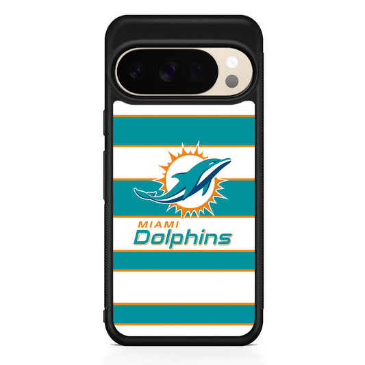 NFL Miami Dolphins White Stripe Google Pixel 10 Pro XL Case | Slim Google Pixel 10 Pro XL Protective Case