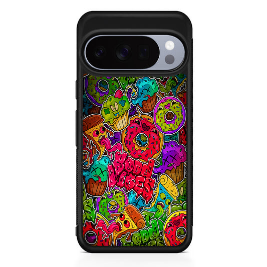 Colorful Scary Food Doodle Google Pixel 10 Pro Case | Slim Google Pixel 10 Pro Rubber Case