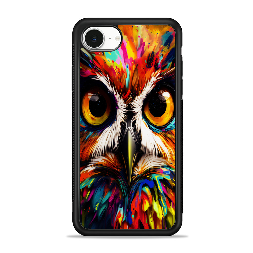 Colorful Owl Face iPhone 16e Case | Protective Phone Cover