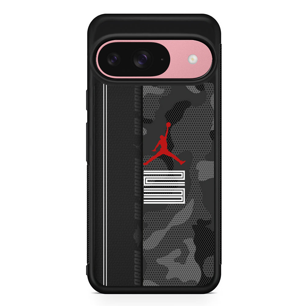 Air Jordan Emblem on Leather Google Pixel 9 Case | Google Pixel 9 Protective Rubber Case