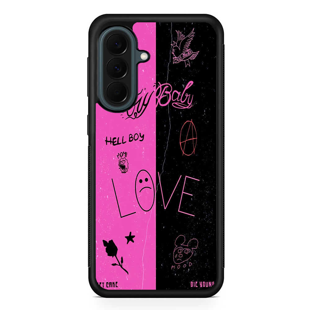 Lil Peep Pink and Black Samsung Galaxy A37 Case | Samsung Galaxy A37 Rubber Phone Case