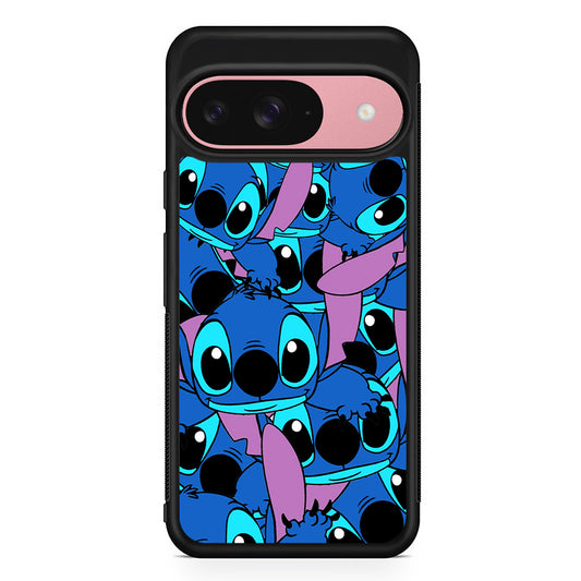 Stitch Blue Cute Google Pixel 9 Case | Google Pixel 9 Protective Rubber Case
