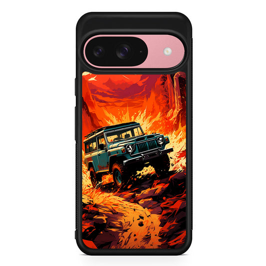 Jeep Offroad Adventure Car Google Pixel 9 Case | Google Pixel 9 Protective Rubber Case