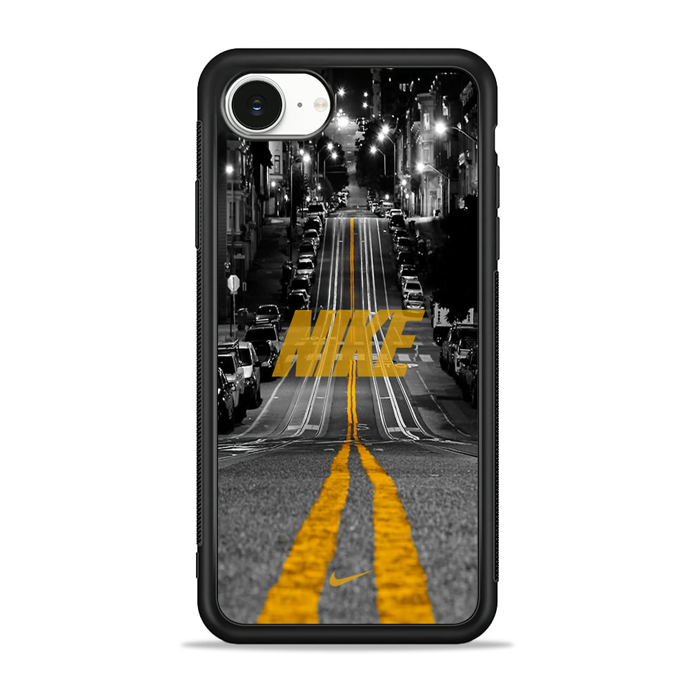 Nike Night Yellow Flames iPhone 16e Case - Slim Silicone Case
