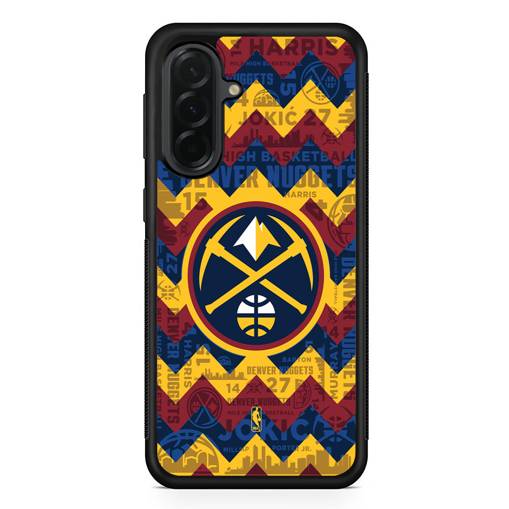 NBA Denver Nuggets Chevron Samsung Galaxy A36 Case | Protective Rubber Cover