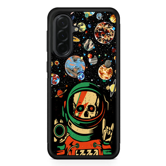 Astro Skull on The Space Samsung Galaxy A36 Case | Protective Rubber Cover