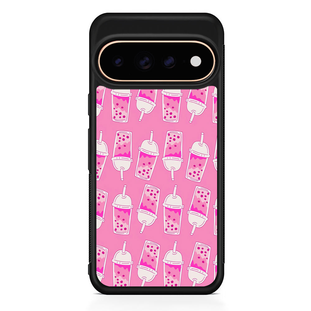 Bubble Tea Pink Pattern Google Pixel 11 Pro Case - Stylish Protective Phone Case