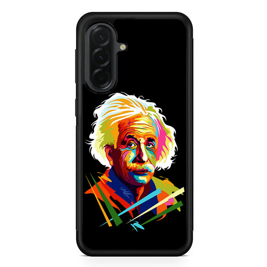 Albert Einstein Pop Art Black Samsung Galaxy A36 Case | Protective Rubber Cover