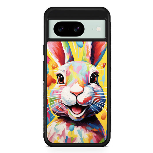 Happy Rabbit Painting Google Pixel 8 Case | Durable Protective Cover for Google Pixel 8