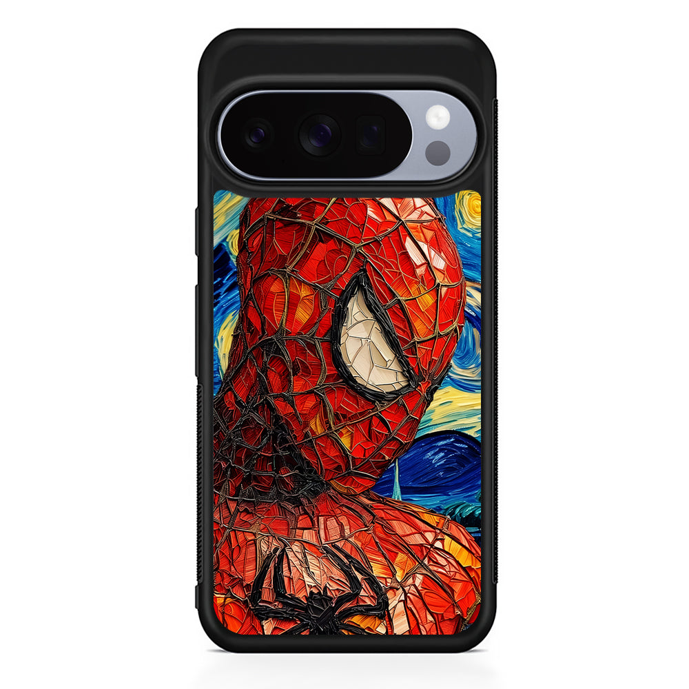 Spiderman Starry Night Google Pixel 10 Pro Case | Slim Google Pixel 10 Pro Rubber Case