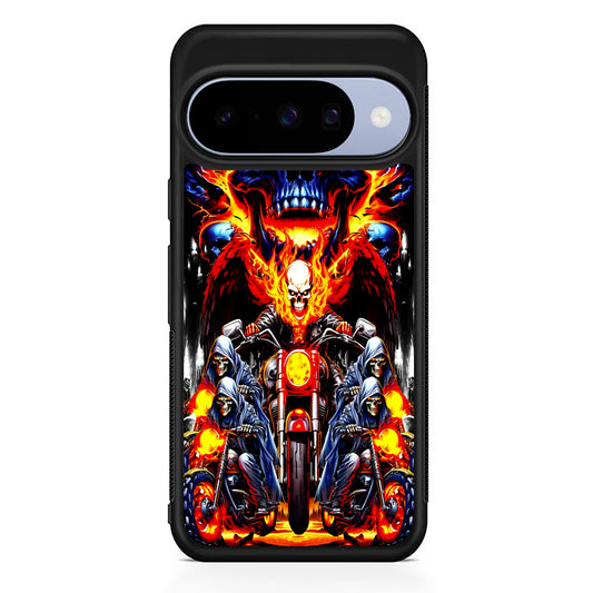 Ghost Rider and His Troops Google Pixel 10 Case | Google Pixel 10 Rubber Protective Case