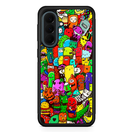 Cartoon Doodle Drawing Art Samsung Galaxy A37 Case | Samsung Galaxy A37 Rubber Phone Case