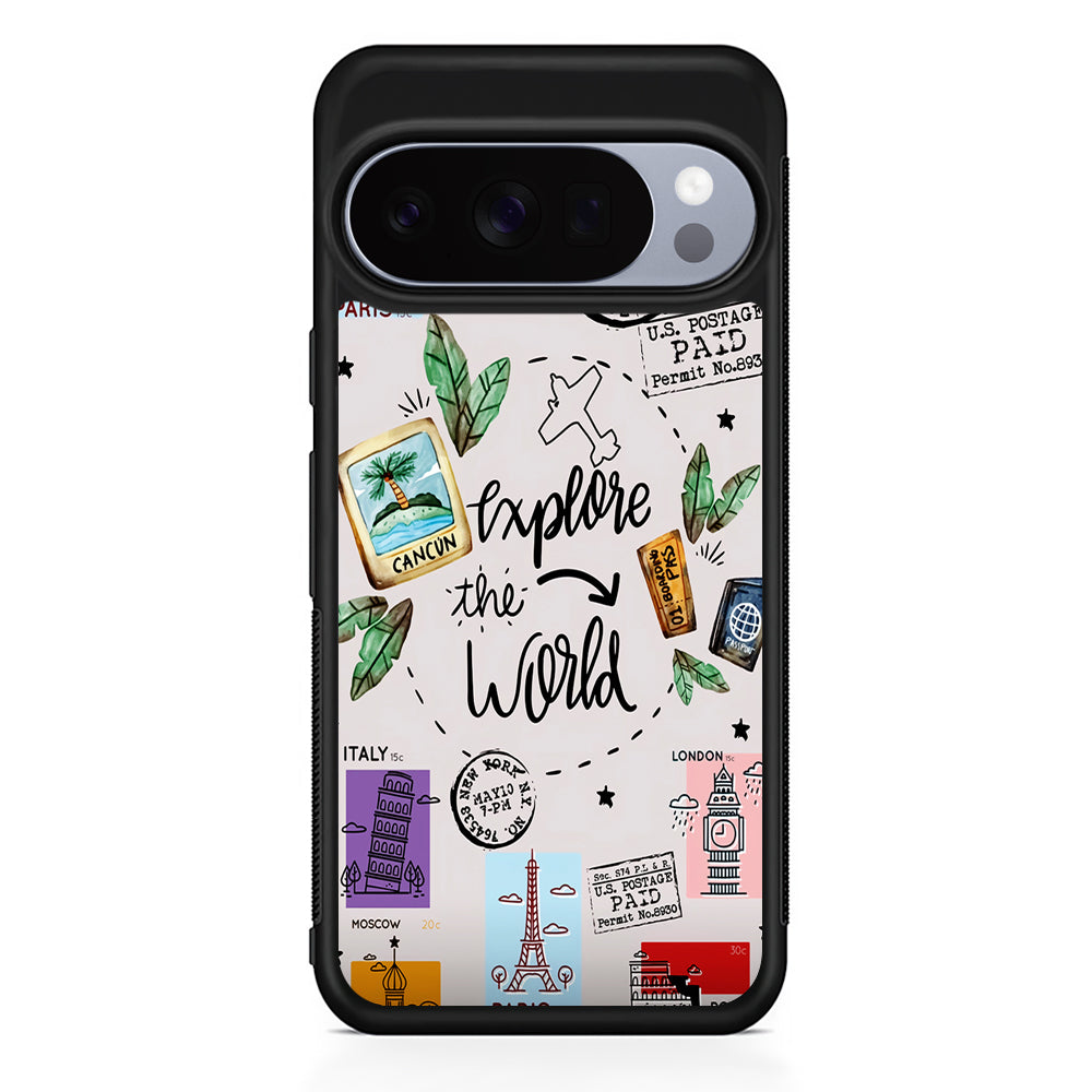 Explore The World Travel Google Pixel 10 Pro Case | Slim Google Pixel 10 Pro Rubber Case