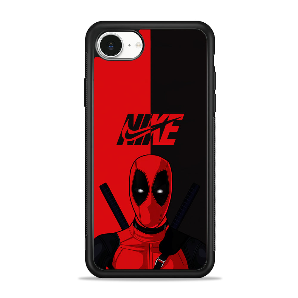 Nike Deadpool Red Grey iPhone 16e Case - Slim Silicone Case