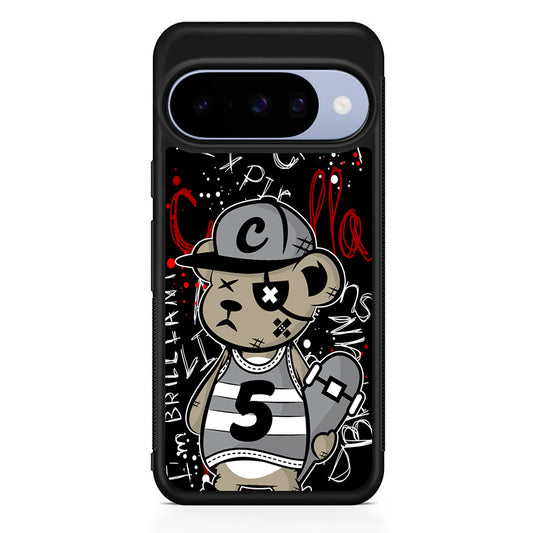 Crew Five Skater Bear Google Pixel 10 Case | Google Pixel 10 Rubber Protective Case