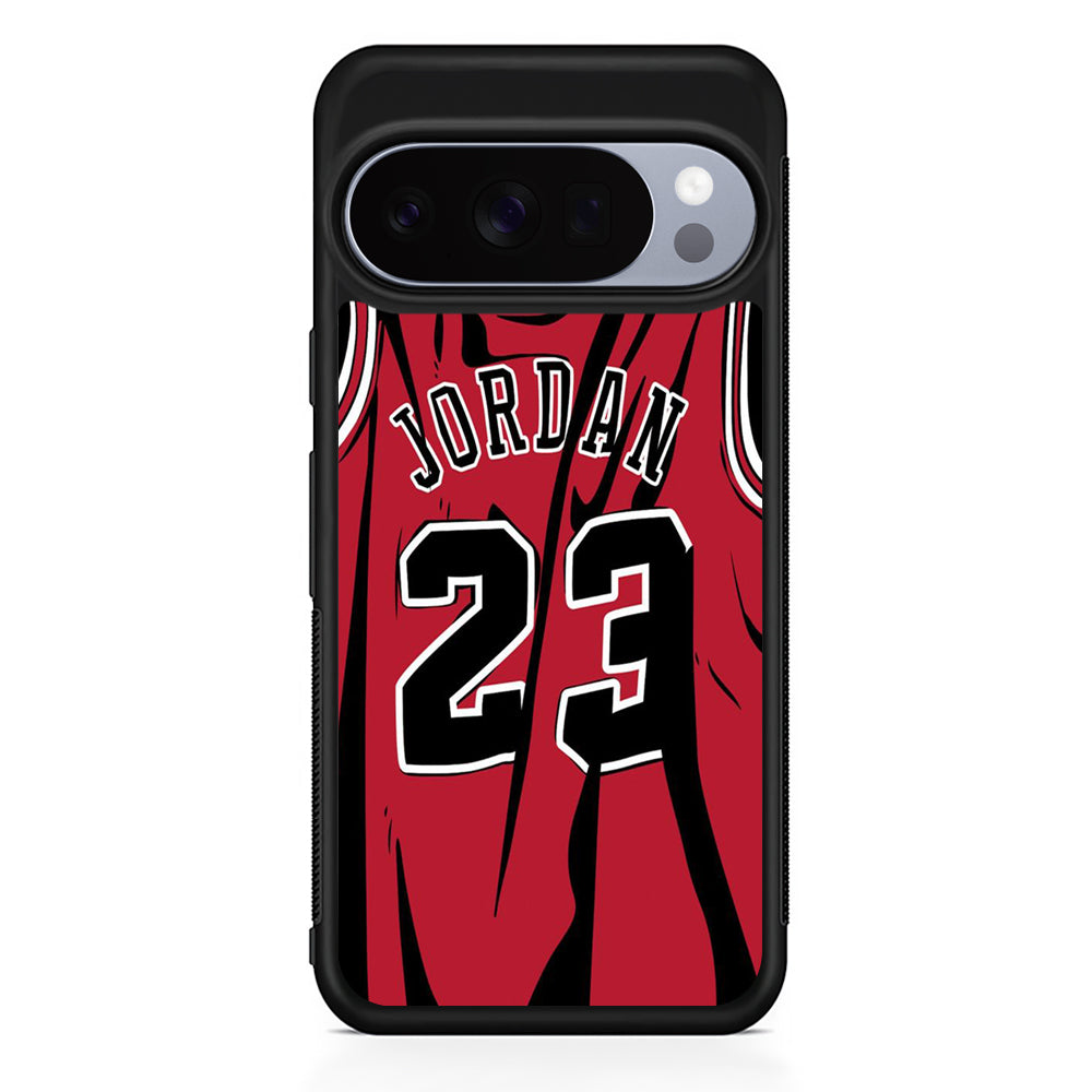 Jordan Red Basket Jersey Google Pixel 10 Pro Case | Slim Google Pixel 10 Pro Rubber Case