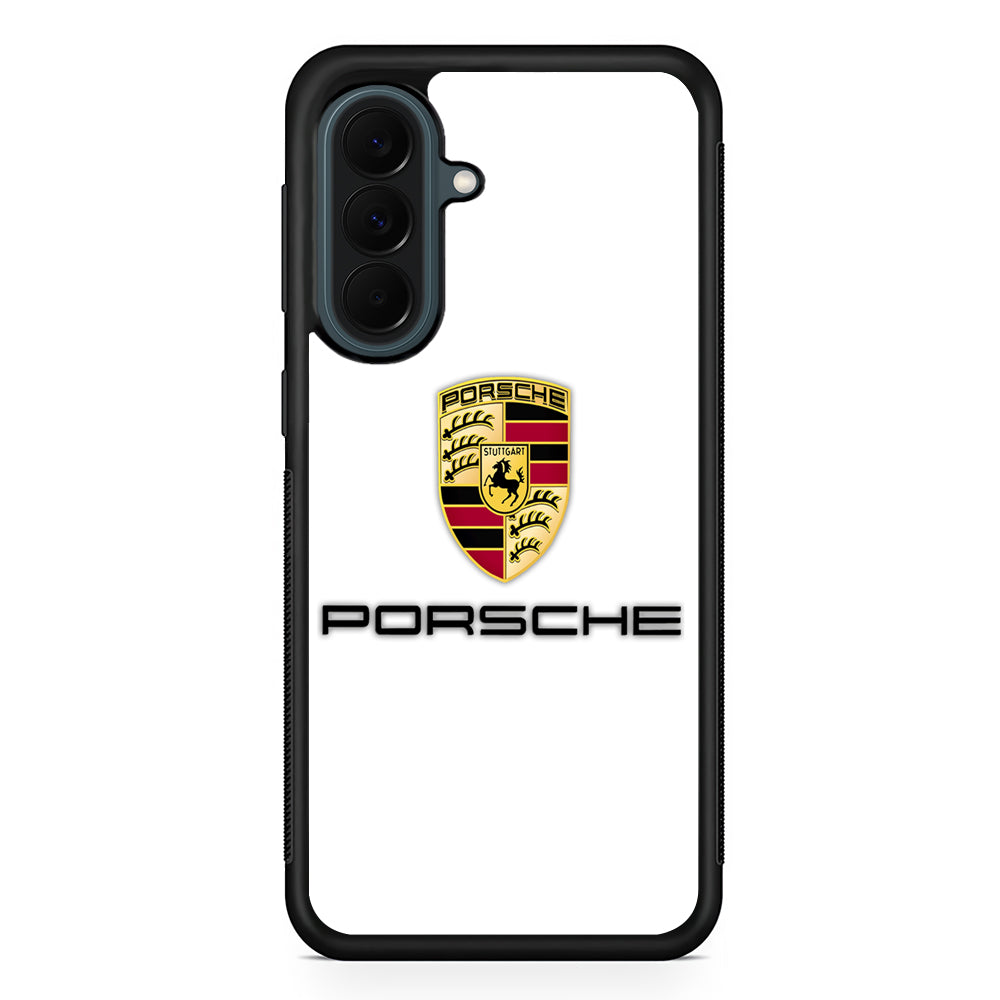 Porsche White Emblem Samsung Galaxy A37 Case | Samsung Galaxy A37 Rubber Phone Case