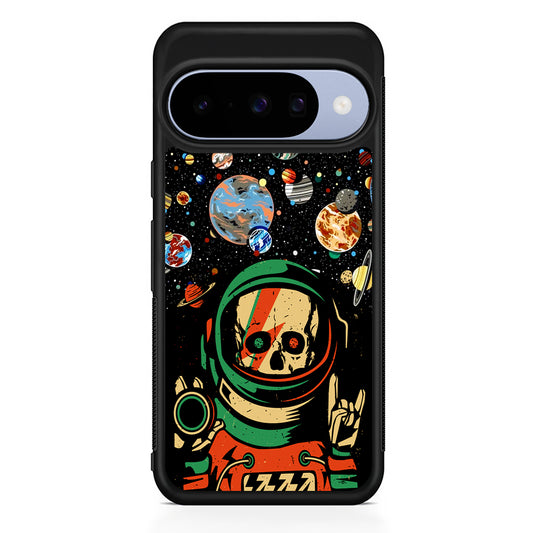 Astro Skull on The Space Google Pixel 10 Case | Google Pixel 10 Rubber Protective Case
