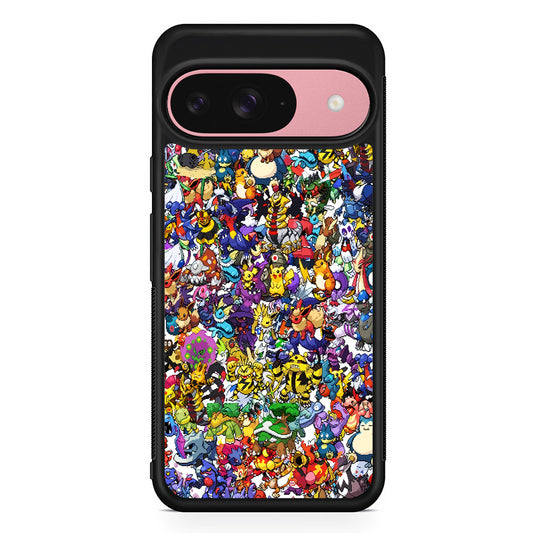Pokemon All Characters Google Pixel 9 Case | Google Pixel 9 Protective Rubber Case