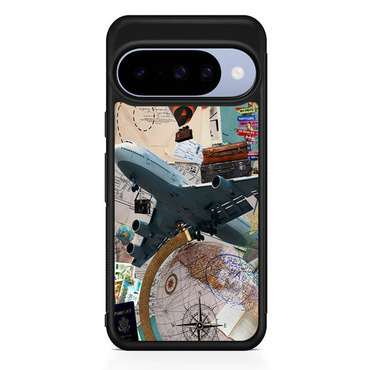Flight Travel Vacation Google Pixel 10 Case | Google Pixel 10 Rubber Protective Case