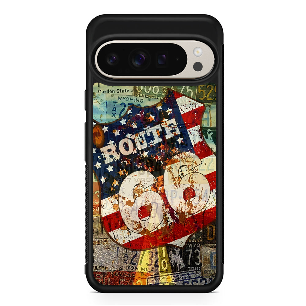 Route 66 Classic Plate Google Pixel 9 Pro Case | Slim Protective Cover
