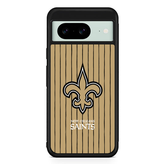 NFL New Orleans Saints Striped Google Pixel 8 Case | Durable Protective Cover for Google Pixel 8