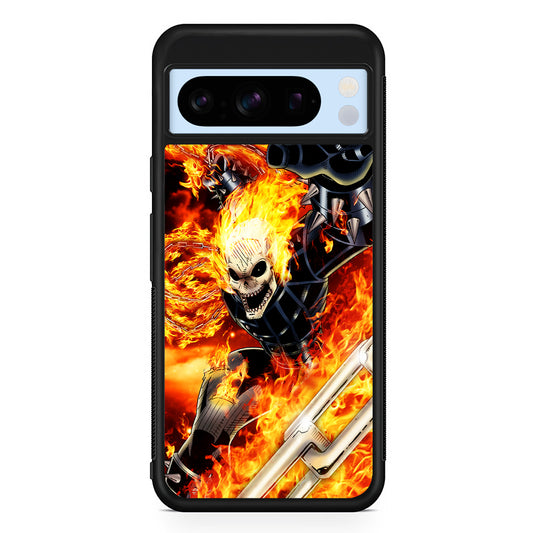 Ghost Rider on Fire Google Pixel 8 Pro Case | Slim Rubber Case for Google Pixel 8 Pro
