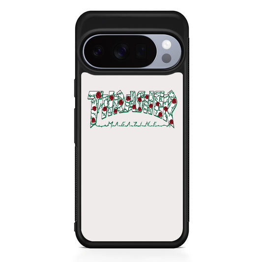 Thrasher White Milk Rose Floral Google Pixel 10 Pro Case | Protective Google Pixel 10 Pro Cover