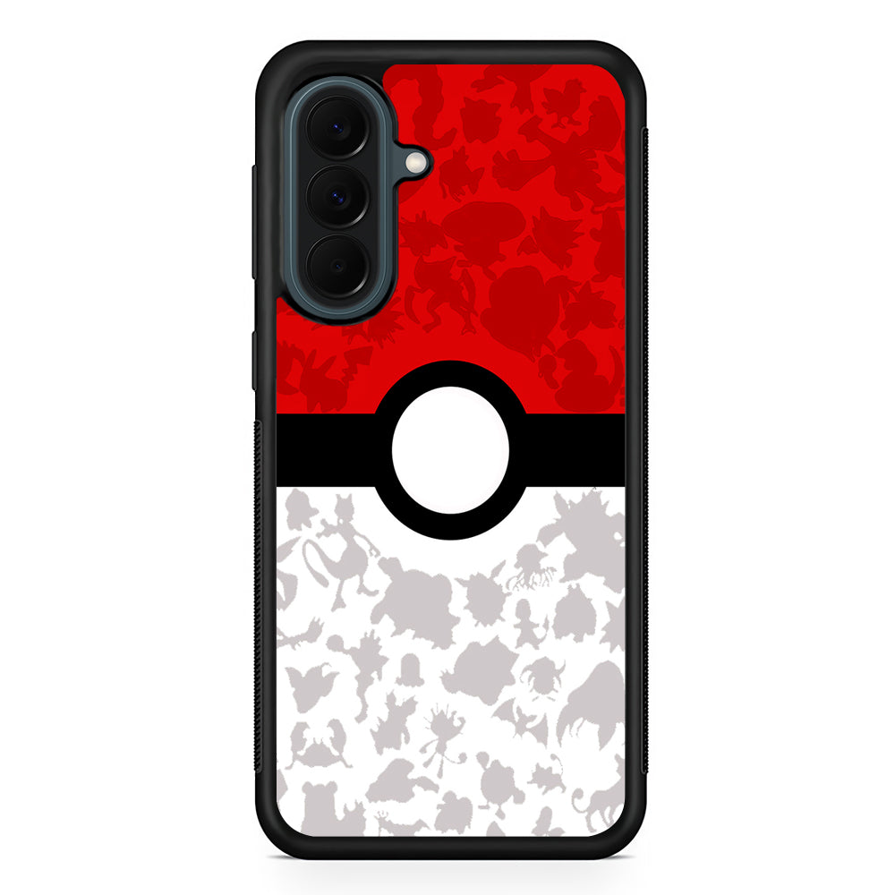 Pokemon Ball Silhouette Samsung Galaxy A37 Case | Samsung Galaxy A37 Rubber Phone Case