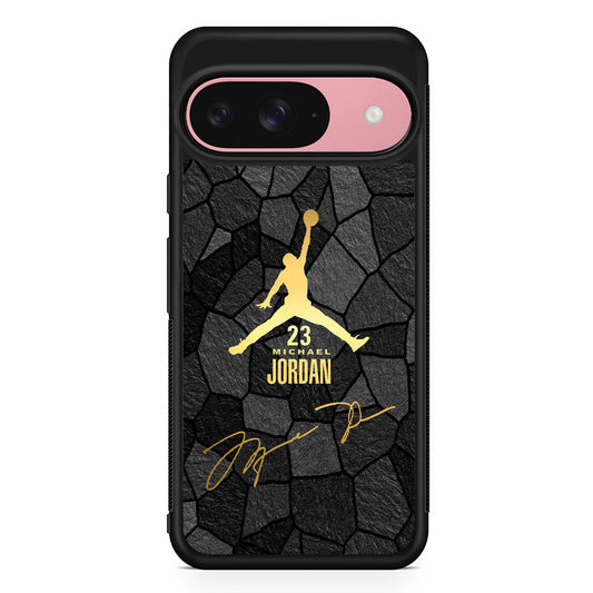 Air Jordan Golden Silhouette Google Pixel 9 Case | Google Pixel 9 Protective Rubber Case