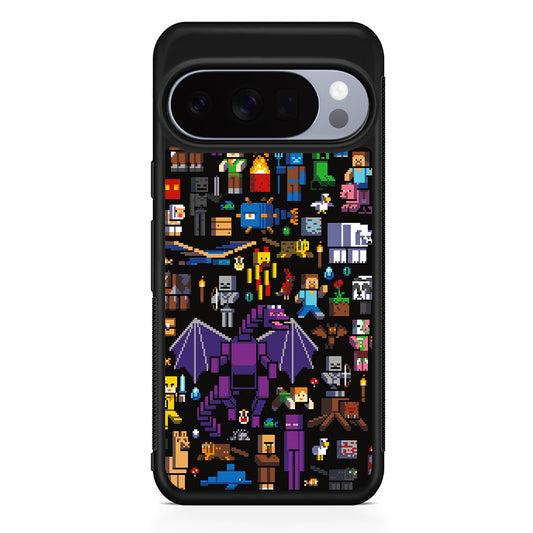 Minicraft All Characters Google Pixel 10 Pro Case | Slim Google Pixel 10 Pro Rubber Case