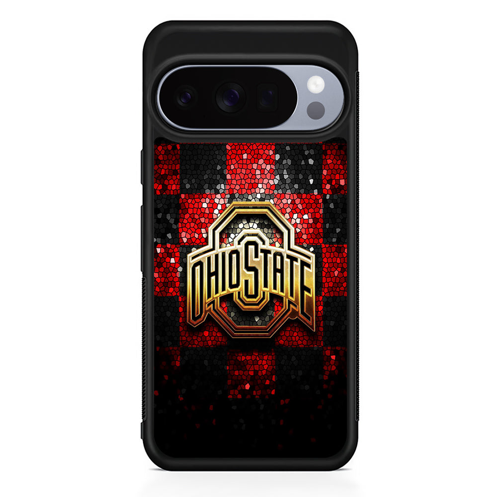 Ohio State Red Black Glitter Google Pixel 10 Pro Case | Slim Google Pixel 10 Pro Rubber Case